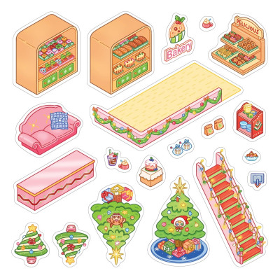 Sách - Bóc Dán 3D - Tiệm Bánh Baby Three (Tái Bản 2025)