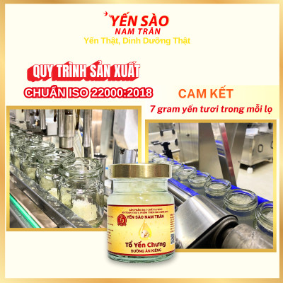 [Combo 3 Hộp] Yến chưng Đường Ăn Kiêng 7 gram Tổ Yến Tươi - Yến Sào Nam Trân. Hộp (6 lọ x 70 ml)