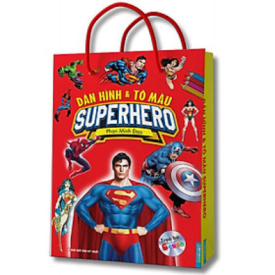 Sách - Túi Dán Hình Và Tô Màu Superhero - Trọn Bộ 6 Cuốn - Minh Thắng