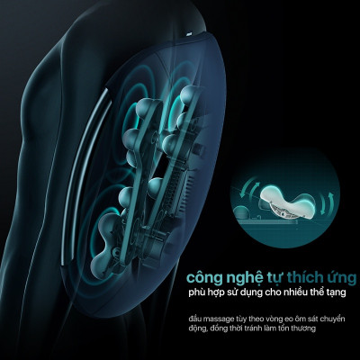 Máy Massage Lưng PHILIPS PPM4501 Trang bị 12 đầu massage riêng biệt 4 chế độ massage - Hàng chính hãng