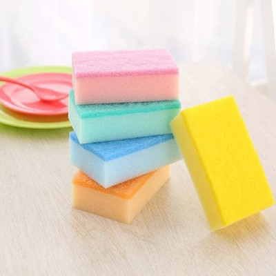 Combo 01 Giá đựng mút rửa chén bát 2 ngăn Sanada có núm hít chân không + 01 Set 05 miếng mút rửa chén bát Inomata - Nội địa Nhật