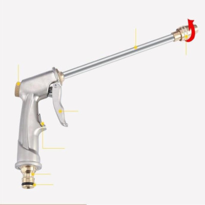 Bộ dây vòi xịt nước rửa xe, tưới cây . tăng áp 3 lần, loại 15m 206701-2 đầu đồng,cút,nối vàng+ tặng đai
