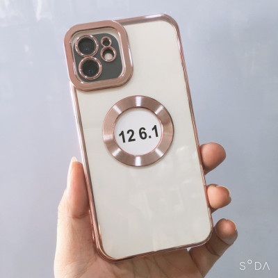 Ốp lưng dành cho iPhone 11 Pro, 11, 11 Pro Max, 12 Pro, 12, 12 Pro Max, 13 Pro, 13 Pro Max, Xs Max, Xs, 14, 14 Plus, 14 Pro , 14 Pro Max  viền màu hở logo Táo sang trọng - Hàng chính hãng