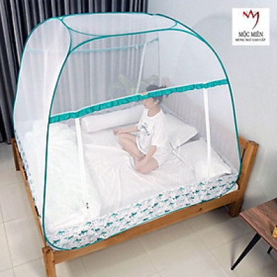 Màn Chụp , Mùng Chụp Đỉnh Rộng Cao Cấp Mộc Miên - Mẫu Xanh Cá Mập 2 Cửa ( Hà Nội )