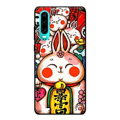 Ốp in cho Huawei P30 Thỏ Trắng Má Đỏ - Hàng chính hãng