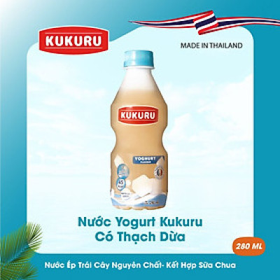 Nước Ép Yogurt Kukuru vị nguyên bản, có thạch dừa - Lốc 6 chai