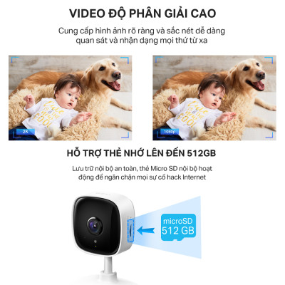 Camera Wifi Trong nhà Tp-Link Tapo C110 / C100 - Đàm thoại 2 chiều, Có loa báo động, Hồng ngoại ban đêm - HÀNG CHÍNH HÃNG