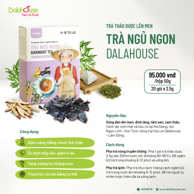Trà Ngủ Ngon Dalahouse Hộp 50g - Thanh Nhiệt, Mát Gan, Cải Thiện Giấc Ngủ, Tốt Cho Tim Mạch, Giảm Cân, Eatclean, Healthy