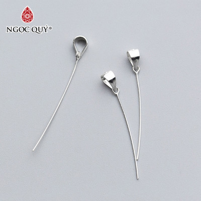 Combo 5 cái charm bạc móc khoen dài móc mặt dây chuyền - Ngọc Quý Gemstones