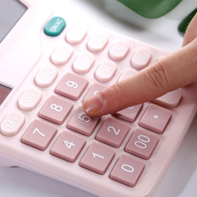 Máy Tính Để Bàn Dễ Thương 12 Số Dùng Pin & Năng Lượng Mặt Trời