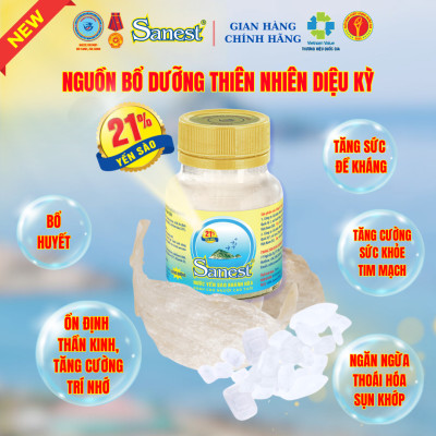  NEW [ Hộp 6 lọ quà tặng ] Nước yến Sào Khánh Hòa Sanest Người Cao Tuổi - Không đường