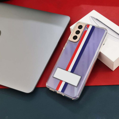 Ốp lưng chống sốc trong suốt cho Samsung Galaxy S22 Ultra hiệu Likgus Thom Brow (chất liệu cao cấp, thiết kế thời trang họa tiết 3 sọc màu) - hàng nhập khẩu