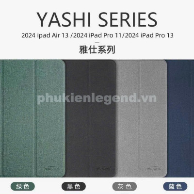 Bao da cho iPad Pro 11 inch M4 2024 / 13 inch M4 2024 lưng dẻo silicon chống sốc, có khay chứa bút tiện lợi chính hãng MUTURAL - Hàng chính hãng