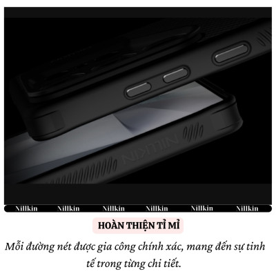 Ốp lưng Carbon Sợi Aramid từ tình chống sốc cho Samsung Galaxy S25 Ultra hiệu Nillkin Aramid Fiber Magnetic - Viền TPU chống va đập, chống bám bẩn, sạc không dây - Hàng nhập khẩu
