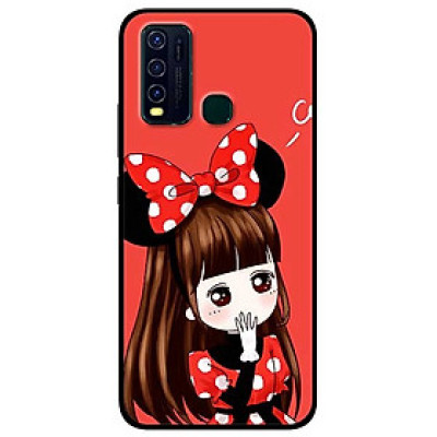 Ốp lưng dành cho Vivo Y30 mẫu Cô Gái Đầm Chấm Bi