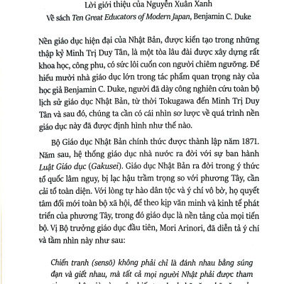 Mười Nhà Giáo Dục Lớn Của Nhật Bản Hiện Đại - Một Cách Nhìn Nhật Bản - Bìa Cứng