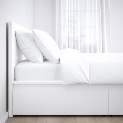 Giường gỗ MDF MALM kiểu dáng Bắc Âu hiện đại kèm 2 hộc tủ, sản xuất bởi Scandi Home