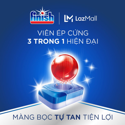 Viên rửa bát Finish all in one 110 viên với 10 chức năng tích hợp trong 1, viên finish dùng cho máy rửa bát chén nhập khẩu chính hãng