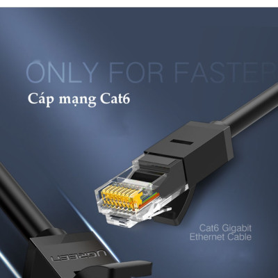 Cáp mạng 2 đầu đúc sẵn Cat6 UTP 26AWG UGREEN NW102 20170 dài 50M - Hàng chính hãng
