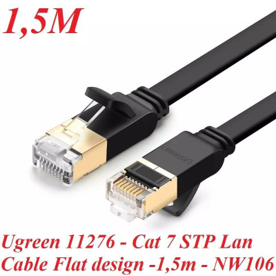 Ugreen UG11276NW106TK 1.5M màu Đen Cáp mạng LAN CAT 7 ftp dây dẹp - HÀNG CHÍNH HÃNG