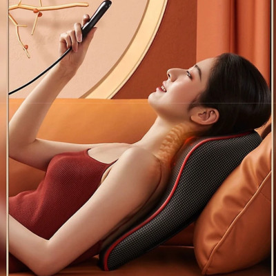 Gối Massage Cổ Vai Gáy Hồng Ngoại Đa Năng 20 Bi Cao Cấp, Bảo Hành 12 Tháng