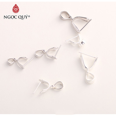 Combo 2 cái charm bạc khoen móc mặt dây chuyền - Ngọc Quý Gemstones