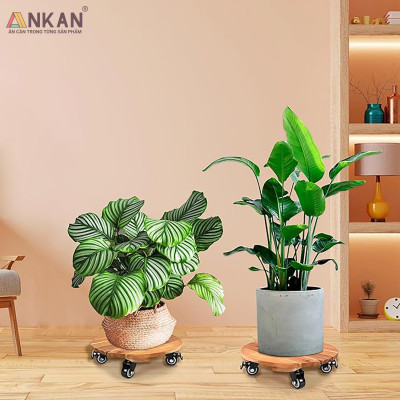 Đế Lót Chậu Cây Có Bánh Xe Cao Cấp Đường Kính 35cm Tải Trọng 150Kg, Để Di Chuyển Chậu Cây Thường Xuyên