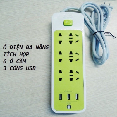 Dụng cụ và thiết bị tiện ích -Ổ cắm điện đa năng chống giật ,có 9 ổ cắm và 3 cổng sạc USB ,tự động ngắt khi quá tải ,sử dụng cho nhiều thiết bị cùng 1 lúc ,có lỗ treo tiện lợi 