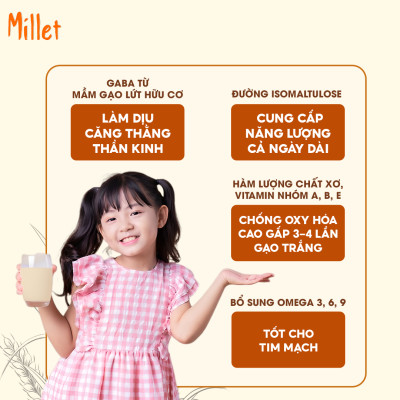 Combo 2 Hộp Sữa Hạt Gạo Lứt Hữu Cơ Millet & 24Grains Hộp 700g Cho Trẻ Từ 3 Tuổi & Người Lớn Bổ Sung Dinh Dưỡng Vegan - 24Grains