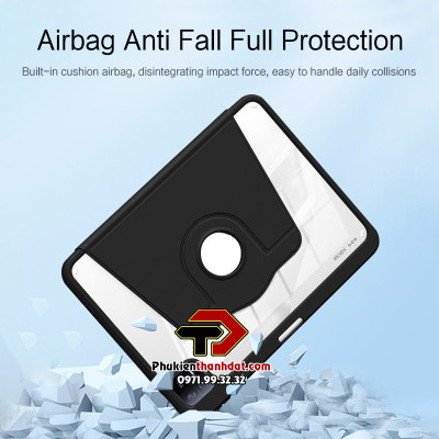 Bao da xoay 360 độ cho Xiaomi Pad 6 Pro, Xiaomi Pad 6 chống sốc, có ngăn đựng bút, 2 kiểu dựng hiệu GREENCAS - Hàng chính hãng