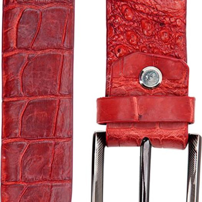 Thắt Lưng Nam Da Cá Sấu Nguyên Con Đầu Kim Huy Hoàng HT4739 - Nâu Đỏ
