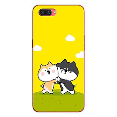 Ốp lưng in cho OPPO A5 mẫu Cún Vàng Và Đen - Hàng chính hãng