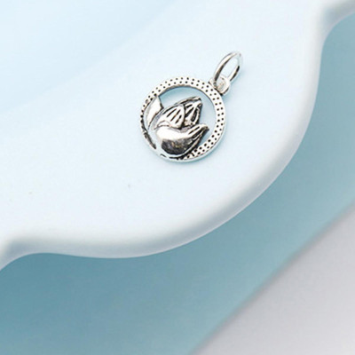 Combo 3 cái charm bạc hình hoa sen nhỏ treo - Ngọc Quý Gemstones