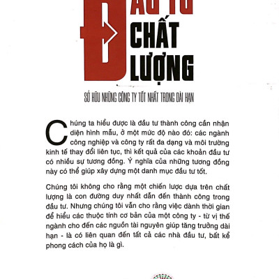 Đầu Tư Chất Lượng - Sở Hữu Những Công Ty Tốt Nhất Trong Dài Hạn