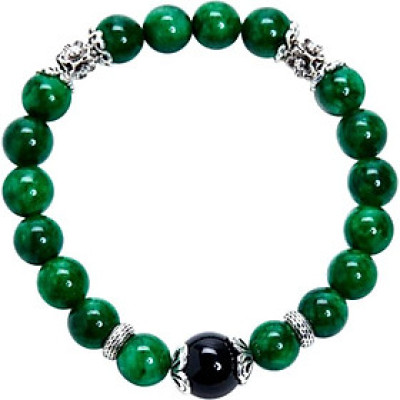 Vòng Tay Đá Cẩm Thạch Sơn Thủy Phối Mã Não Đen Ngọc Quý Gemstones VT19