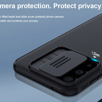 Ốp lưng cho Samsung Galaxy S23 FE bảo vệ camera chống sốc hiệu Nillkin Camshield chống sốc cực tốt, chất liệu cao cấp, có khung & nắp đậy bảo vệ Camera - hàng chính hãng