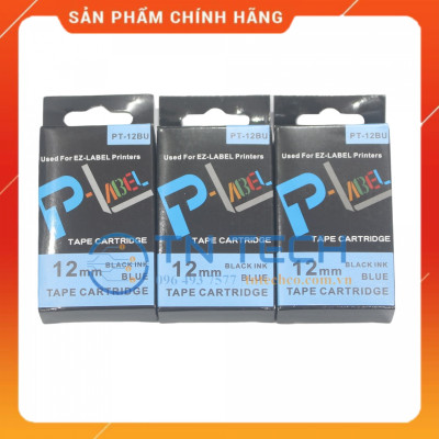 Nhãn in CASIO PT-12BU - Chữ đen nền xanh dương 12MM x 8M - Dùng cho máy in nhãn CASIO [Hàng nhập khẩu]