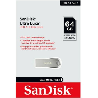 USB 3.1 SanDisk Ultra Luxe CZ74 150MB/s (Bạc) - Hàng Chính Hãng