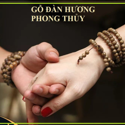 Combo 2 Vòng tràng 108 hạt gỗ đàn hương phong thủy niệm phật, kiêm vòng thời trang sang trọng đẳng cấp