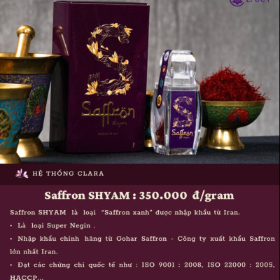 Set Quà Nhụy hoa nghệ tây Saffron Shyam kèm Trà hoa và Mật ong Saffron Đông trùng hạ thảo