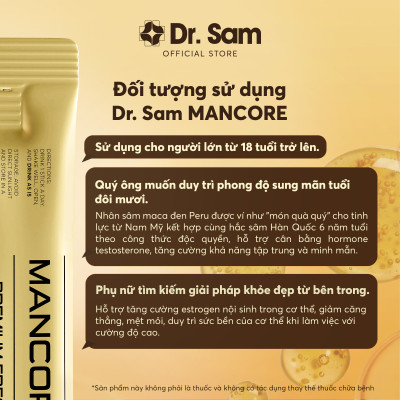 Hộp quà tặng 2 hộp nhỏ - Nước uống hắc sâm Dr. Sam MANCORE & youthology giúp bổ sung năng lượng toàn diện - 2 Hộp x 10ml