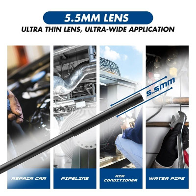 Camera Nội Soi Công Nghiệp Ống Kính 5.5mm Tích Hợp 6 Đèn LED IP67 Chống Nước WIFI Kết Nối Không Dây Với Điện Thoại F220 - Hàng Nhập Khẩu