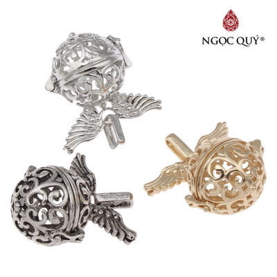 Charm đựng hạt bằng hợp kim họa tiết đôi cánh treo - Ngọc Quý Gemstones