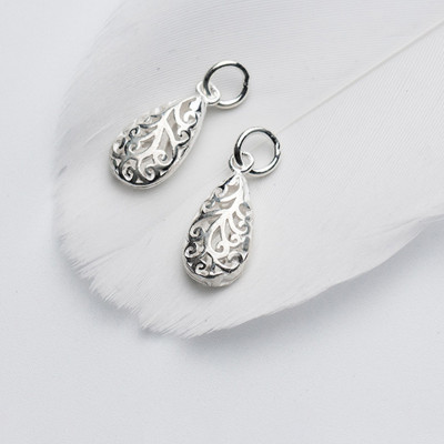 Combo 2 cái charm bạc hình giọt nước mặt treo - Ngọc Quý Gemstones