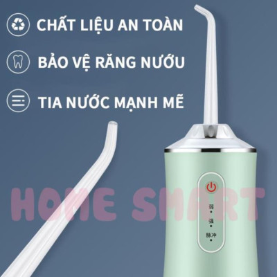 Tăm nước, Máy Tăm Nước Cầm Tay,Tăm Nước Vệ Sinh Răng Miệng Oral irrigator - Sạc USB, Chống Nước, Công nghệ Châu Âu