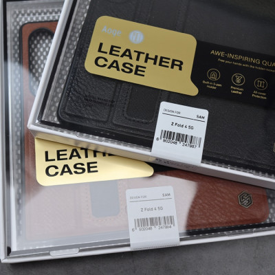 Case bao da chống sốc cho Samsung Galaxy Z Fold 6 trang bị ngăn đựng S-Pen, khe nhét thẻ card hiệu Nillkin Aoge Leather Cover Case (bảo vệ máy cực tốt, chất liệu da thật cao cấp, thiết kế thời trang cá tính) - hàng nhập khẩu