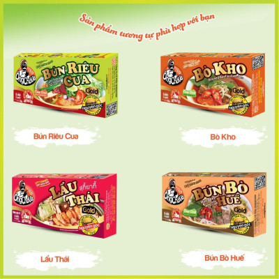 Combo 10 hộp gia vị viên Hủ Tiếu Nam Vang Ông Chà Và 126g (Nam Vang Rice Noodle Soup Cubes)