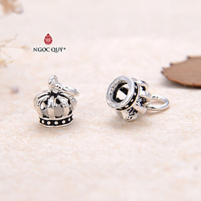 Charm bạc vương miệng mặt treo 7.2x8.4 mm - Ngọc Quý Gemstones