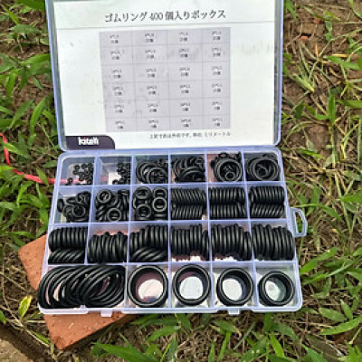 400 Chiếc Gioăng Cao Su 24 Size Cao Cấp - Độ Bền Cao, Chịu Nhiệt, Chịu Dầu Tốt - Màu Đen