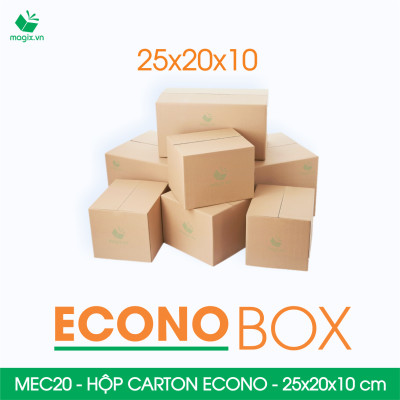 MEC20 - 25x20x10 cm - Combo 20 thùng hộp carton trơn siêu tiết kiệm ECONO